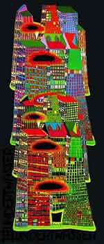 フンデルトヴァッサー　ポスター　額付き　HUNDERTWASSER フンデルトヴァッサー ポスター 額付き HUNDERTWASSER